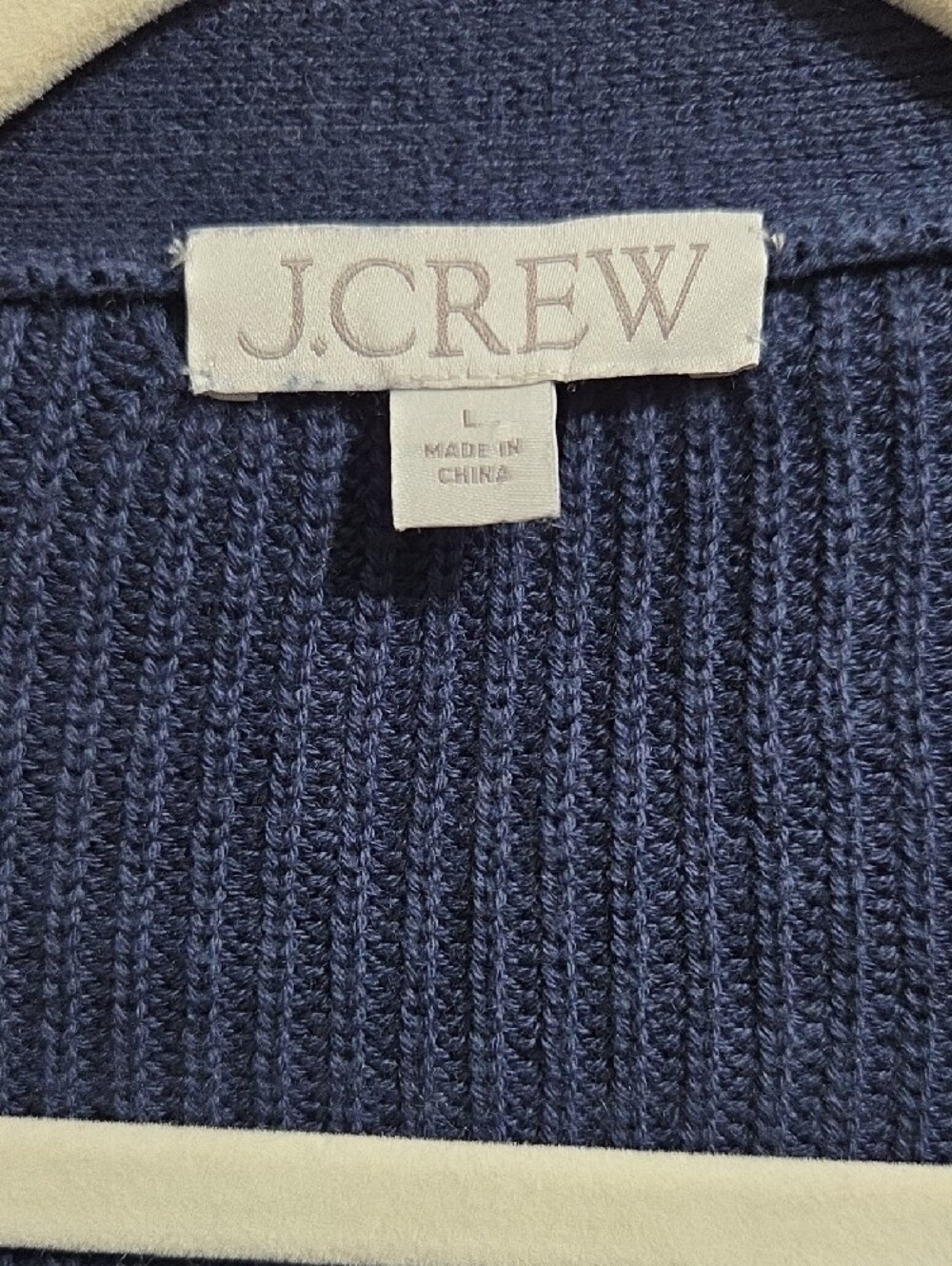 J. Crew Navy Ribbed Button-Front Cardigan - Picture 4 of 6